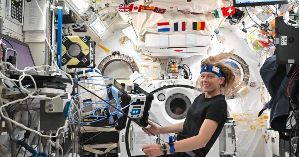 New ISS astronaut meets Bumble, Honey, and Queen robots